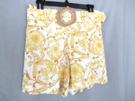 Maison d&#39;Amelie Paris  shorts  Sz 6 linen blend  yellow white belt pleat... - £19.84 GBP