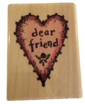 Holly Pond Hill Rubber Stamp Uptown Dear Friend Heart Card Making Word S... - $14.99