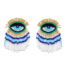E beaded earrings for women handmade beads tassel drop earrings colorful statement boho thumb200