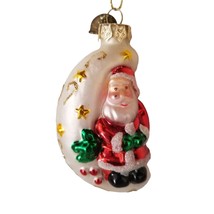 Christmas Ornament Glass Santa Claus Moon Thomas Pacconi Museum Series 2003 Xmas - $19.94