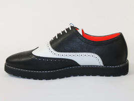 Men's Shoes The Priority L TAYNO Leather Wingtip Dressy Sneaker Black/White image 4