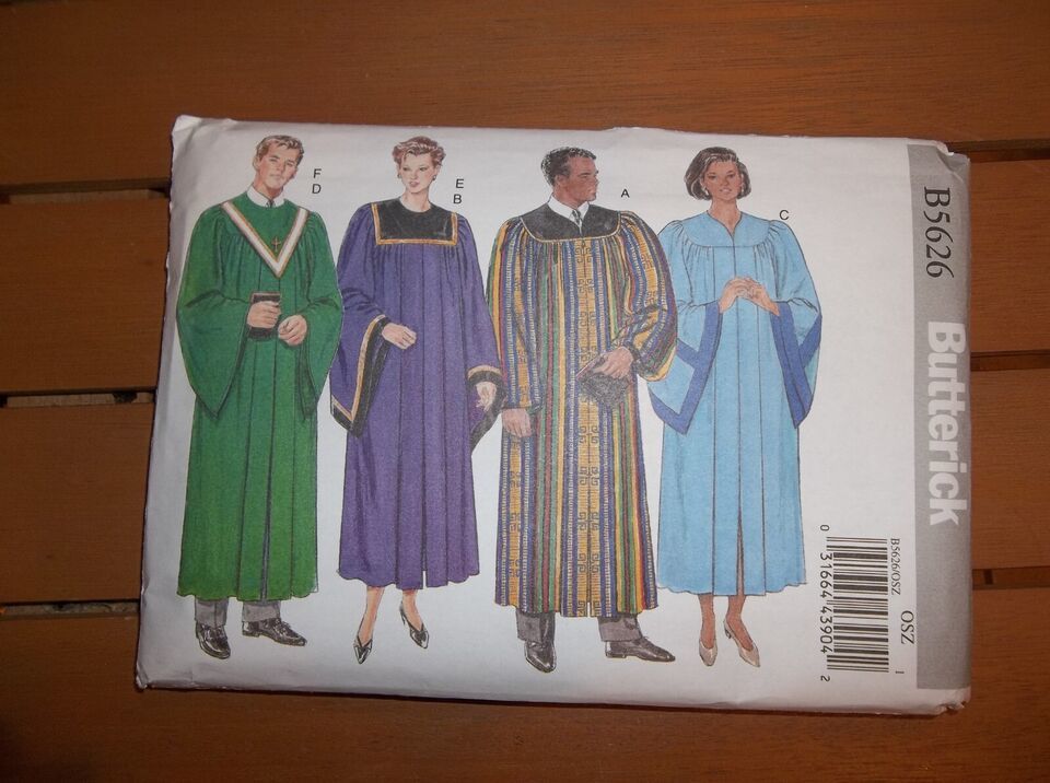 BUTTERICK  5626 CHOIR ROBE ONE SIZE - $11.00