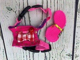 Animal Outdoor Walking Vest Harness and Leash Set with Cute Pink Medium - £11.39 GBP