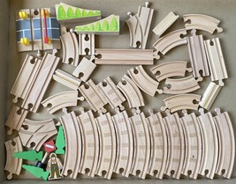 Wooden Track Lot Compatible Thomas - Compatible w/ Brio Railway Train Reversible - £22.82 GBP