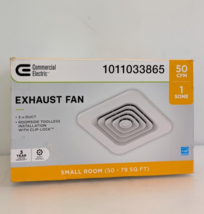 Commercial Electric 50 CFM 1.0 Sone Ceiling Bathroom Exhaust Fan - Small... - $34.64
