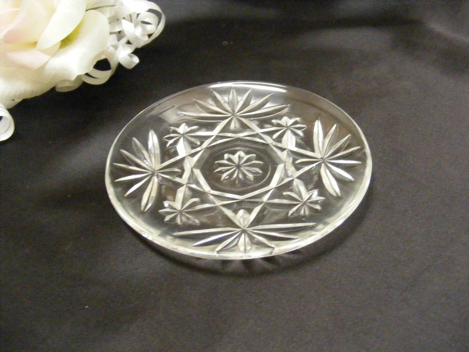 1767  Vintage Anchor Hocking Early American Prescut Glass Coaster - $4.00