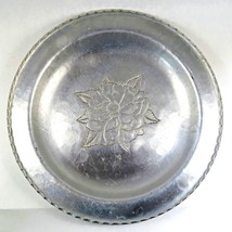 Farberware Hammered Aluminum 9&quot; Plate Vintage Rose Flower Wrought Metalw... - $274.00 MXN