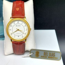 Bill Blass Men&#39;s Quartz Watch with Date Leather Band New Battery 243-6M12 - £37.46 GBP