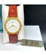 Bill Blass Men&#39;s Quartz Watch with Date Leather Band New Battery 243-6M12 - £37.30 GBP
