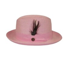 Men Bruno Capelo Summer Spring Soft Straw Style Hat Godfather GF210 Pink image 6