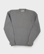 Vintage Wool Sweater Mens S Grey Crewneck 80s Chunky Knit Buffalo Knitti... - $33.72