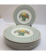 7 Villeroy &amp; Boch ~ Basket ~ Dinner Plates ~ Made in W. Germany ~ Mint - $75.95