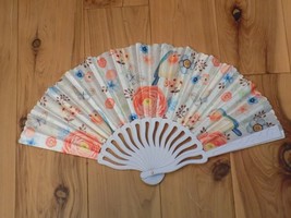 Japanese Art Print Silk Hand Folding Fan Fashion Decor Flowers Butterfly... - £12.51 GBP