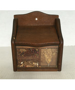vintage wood box recipe card holder wall mount countertop shadow box front  - $24.70