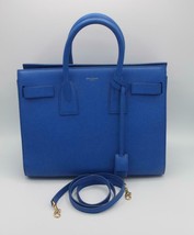 YSL Saint Laurent Classic Sac De Jour Royal Blue Grained Leather Shoulder Bag - £1,872.77 GBP