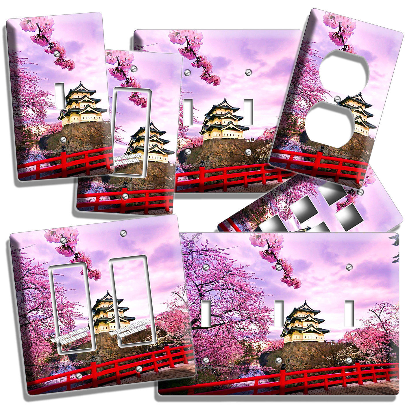 HIROSAKI CASTLE SACURA BLOOM JAPAN LIGHT SWITCH OUTLET WALL PLATES ROOM HD DECOR