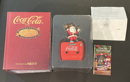 Coca Cola Musical Ornament Santa On Vintage Radio 277398 - $37.39
