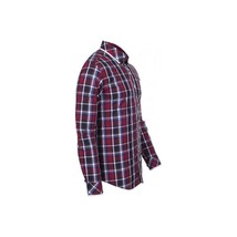 Men Makrom Turkey Soft Cotton Shirt 5403-02 English Plaid Wine Blue Slim Fit New image 2
