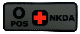Blood Type O+ Positive NKDA Patch [Hook Fastener - PVC Rubber - 4.0 X 1.5 inch] - £7.01 GBP