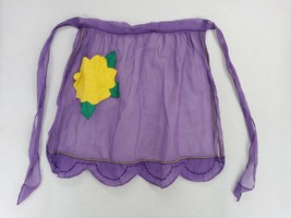 VTG Kitchen Cooking Chiffon Hand Made Half Apron Purple - Yellow Flower ... - £8.23 GBP