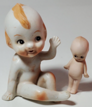 Kewpie Lefton Sitting Waiving and A Smaller One Vintage - £15.81 GBP