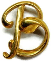 &quot;B&quot; AK Ann Klein 3D Letter B Initial Cursive Vintage Brooch Pin Designer Signed - £11.86 GBP