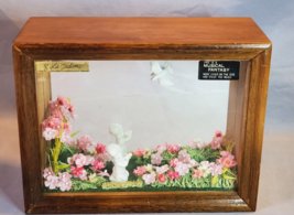 George Good Musical Fantasy Mirror Shadow Box Plays La Paloma Wood Floral 1970s - £23.64 GBP