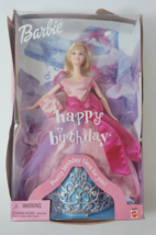 2001 Happy Birthday Barbie With Birthday Tiara New (BOX DAMAGE) #54219 - £14.57 GBP