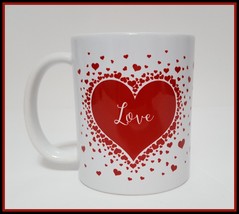 NEW Lots of Hearts Valentine&#39;s Love Mug 12 OZ Ceramic - £7.85 GBP