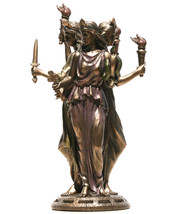 Statue sculpture déesse grecque de la magie Hécate Hekate finition bronze 11,... - £96.93 GBP