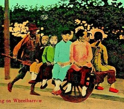 Shanghai China Riding on Wheelbarrow 1910s UNP Universal Postcard Co - £10.60 GBP