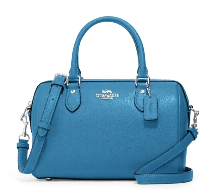 Primary image for New Coach CH282 Rowan Satchel Crossgrain Leather Electric Blue