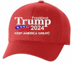 Trump 2024 - Donald Trump Make America Great Again Hat With Back Usa Flag - £21.67 GBP