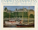 The Empress Hotel Brochure Vancouver British Columbia Canada 1950&#39;s - $17.82