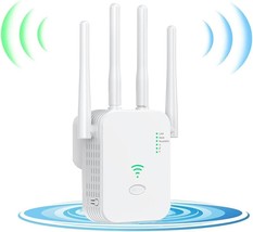WiFi 1200mpa WiFi Dual Band Extender 2.4G 5G WiFi Signal Amplifier 4 Antennas 2  - £53.87 GBP