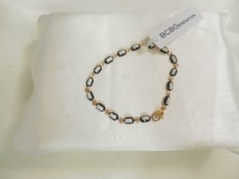 BCB Generation 7 &quot; Gold Tone White &amp; Black  Link Bracelet B549 - £9.64 GBP