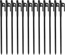 12 Pack Burly Heavy Duty High Strength Steel Forged Steel Camping Tent Pegs - £30.77 GBP