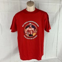 Stedman Classic Men&#39;s XL T-Shirt German Sleep Safely With A Firefighter Red - $28.99