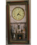 QUARTZ WOOD HUNTERS WALL CLOCK SHADOW BOX - £45.13 GBP