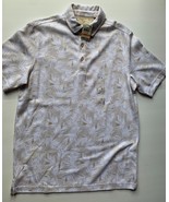 Tasso Elba Mens SZ S Shirt White Tan Floral Button Up Short Sleeve Linen... - £15.52 GBP