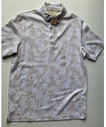 Tasso Elba Mens SZ S Shirt White Tan Floral Button Up Short Sleeve Linen... - $27.15 CAD