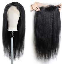 Kinky Straight Lace Front Wigs Human Hair 13x4 Yaki Straight Human Hair ... - £75.50 GBP+