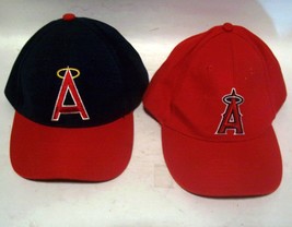 (2) Los Angeles Angels Mlb Baseball Caps Hat Red &amp; Blue &quot;Sixth Man&quot; New Vintage - £15.78 GBP