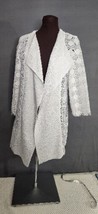 Chicos Travelers Circle Lace Textured Jacket Cardigan Cover Up Sz 0 Small White - £21.99 GBP