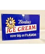 VINTAGE BORDENS ICE CREAM SIGN 12&quot; X 8&quot; HEAVY METAL SIGN POWDERCOAT ~ NICE - $59.85