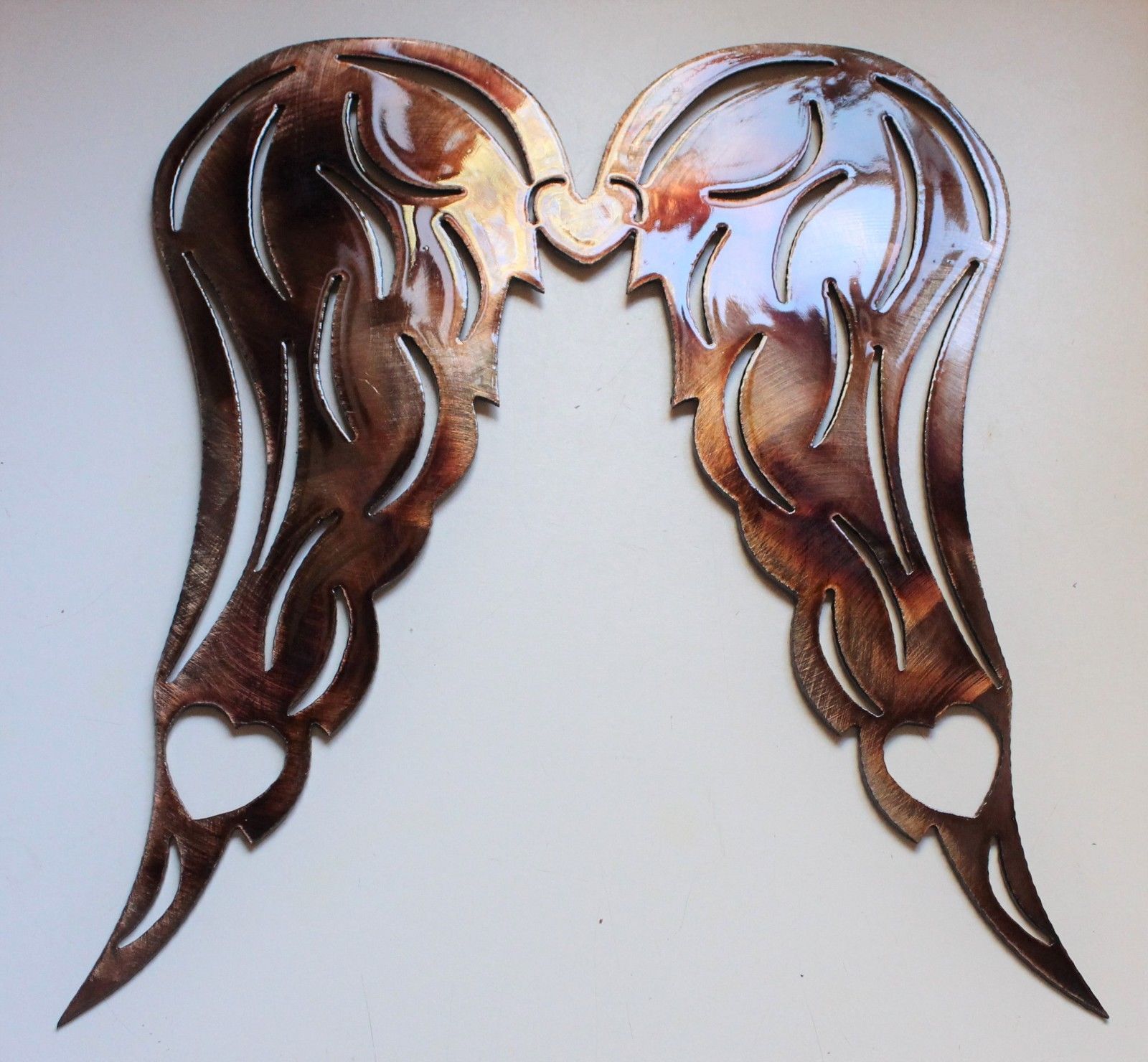 Primary image for Heart Wings Metal Wall Decor Copper/Bronze Plated 12" x 10 1/2"