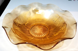 Vintage Jeannette Iris Herringbone Marigold Depression Carnival Glass 11... - £31.57 GBP