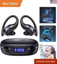 High-Fidelity Waterproof Wireless Headphones with Over Ear Hooks &amp; 90Hrs... - $37.00