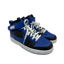 Nike Boy’s Court Borough Mid 2 (GS) Athletic Sneakers Black/Game-Royal Size 5.5Y - £42.62 GBP