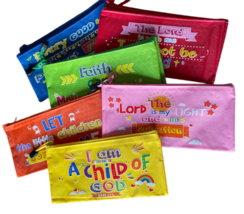 Children&#39;s Christian Psalms Pencil Art Supplies Bag Assorted Colors 1 Bag - £5.50 GBP